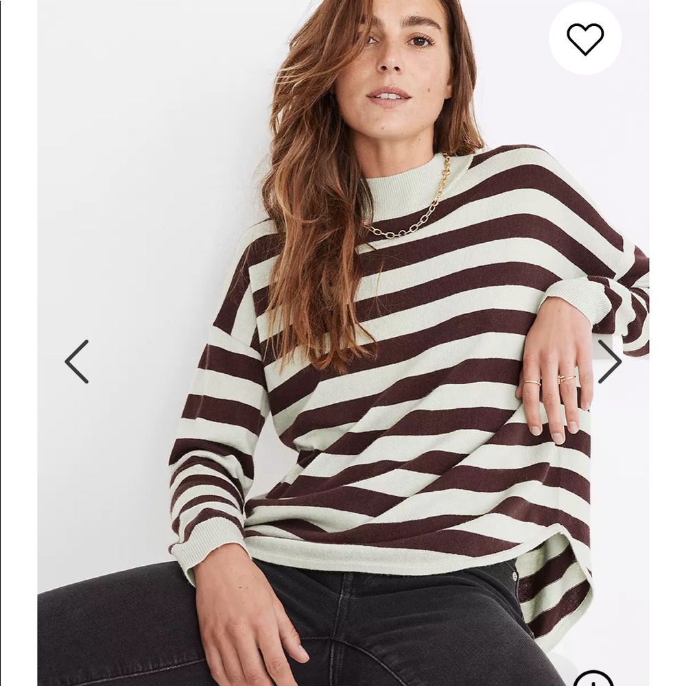 madewell mint chocolate stripe sweater